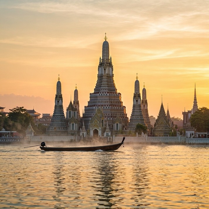 Wat Arun temple Bangkok at sunrise